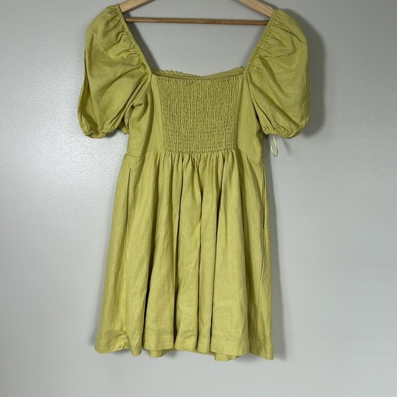 Camila Coelho Puff Sleeve Mini Dress in Light Green - Picture 2 of 7